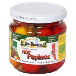 Isar-Moos Chili-Peperoni-Mischung "Hot Pepinos" aus Bayern im Glas (180 g) - Bio von Isar-Moos