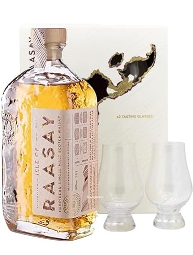 Isle of Raasay Single Malt Scotch Whisky - Batch R-02.1 mit 2 Glencairn Gläsern von Isle of Raasay Distillery