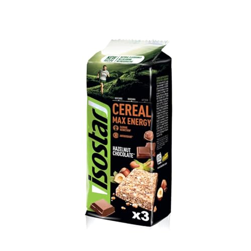 Isostar - Cereal Max Schoko Haselnuss Riegel - Energieriegel, Kohlenhydrate und Vitamine - Energiezufuhr - 3x55 g - 193968 von Isostar