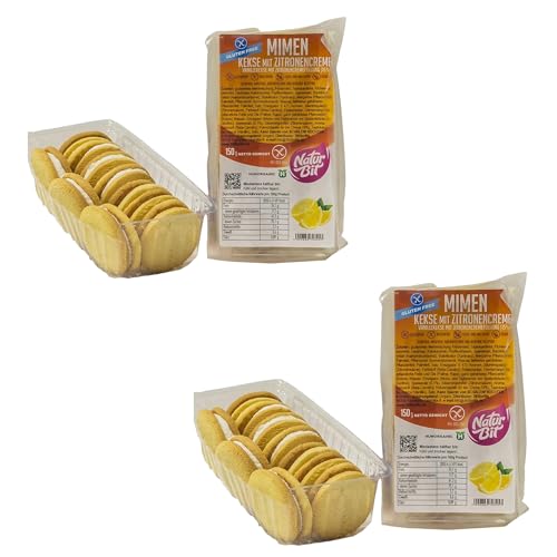 2x150 g glutenfreie Vanille Kekse mit Zitronen Creme Füllung 15% | Cookies vegan - laktosefrei - glutenfrei - handgemacht | Süßigkeit für nahrhaft abwechslungsreiche Lunchbox von It´s us