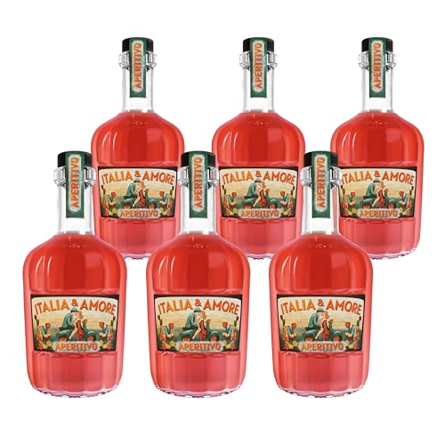 6er-Set Italia & Amore Aperitivo Likör | Der Premium Aperitiv aus 100% Natürlichen Zutaten | Handcrafted Genuss für Amore Spritz & mehr | 6 x 700ml | 15% Vol. von Italia & Amore