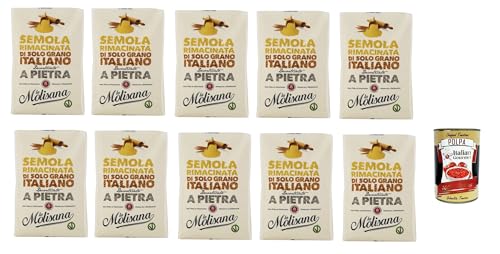 10 x Molisana Semola rimacinata di Grano Duro Durum Weizengieß 1 kg Grieß für Pizza + Italian Gourmet Polpa 400g von Italian Gourmet E.R.