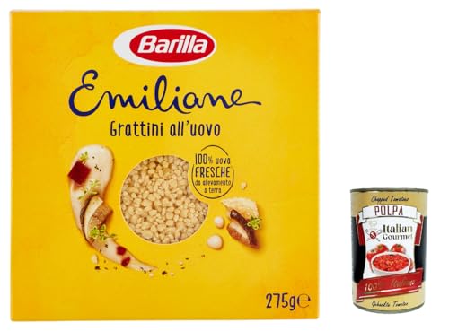 10x Barilla Pasta all' Uovo Le Emiliane Grattini, Eiernudeln, Pasta mit Ei 275g + Italian Gourmet polpa 400g von Italian Gourmet E.R.