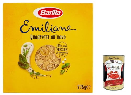 10x Pasta all' Uovo Le Emiliane Quadretti, Eiernudeln, Pasta mit Ei 275g + Italian Gourmet polpa 400g von Italian Gourmet E.R.