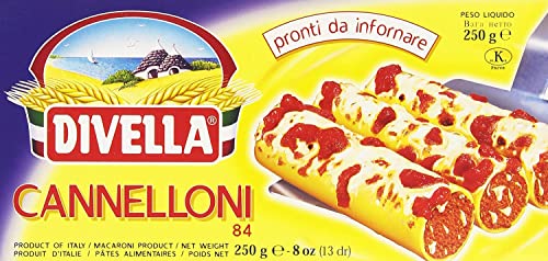 10x Divella Cannelloni 84 Hartweizengrieß Pasta Italienische Nudeln 250g Packung + Italian Gourmet Polpa di Pomodoro 400g Dose von Italian Gourmet E.R.