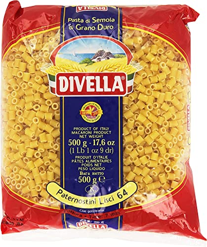 10x Divella Paternostini Lisci N. 64 Hartweizengrieß Pasta Italienische Nudeln 500g Packung + Italian Gourmet Polpa di Pomodoro 400g Dose von Italian Gourmet E.R.