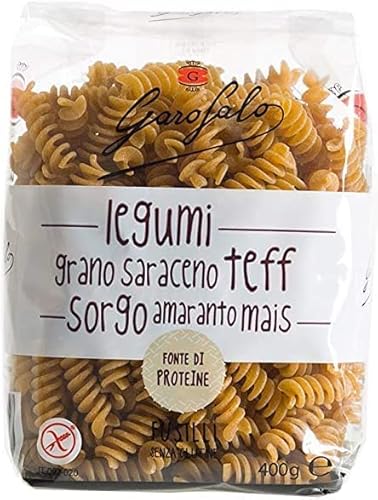 10x Fusilli LEGUMI E CEREALI - Nudeln mit Hülsenfrüchten und Getreide - Glutenfrei - Karton mit 10 Packungen zu 400 g + Italian Gourmet Polpa 400g von Italian Gourmet E.R.