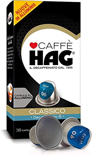 10x Hag - Classic Espresso entkoffeinierte Kaffeekapseln 10 Aluminiumkapseln - Intensität 6-100 Kapseln Kompatibel mit Nespresso-Maschinen + Italian Gourmet Polpa 400g von Italian Gourmet E.R.