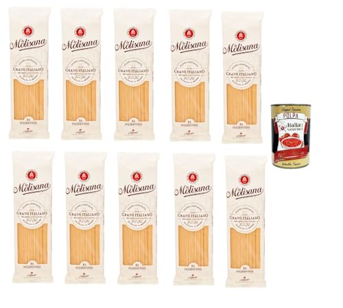 10x La Molisana Spaghettoni N. 14 Pasta Lenta Lavorazione Teigwaren aus Hartweizengrieß Bronze-Zeichnung 500g + Italian Gourmet Polpa 400g von Italian Gourmet E.R.