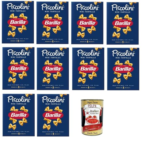 10x Pasta Barilla Mini Farfalle, 100% italienisch Nudeln 500 g pack + Italian Gourmet polpa 400g von Italian Gourmet E.R.