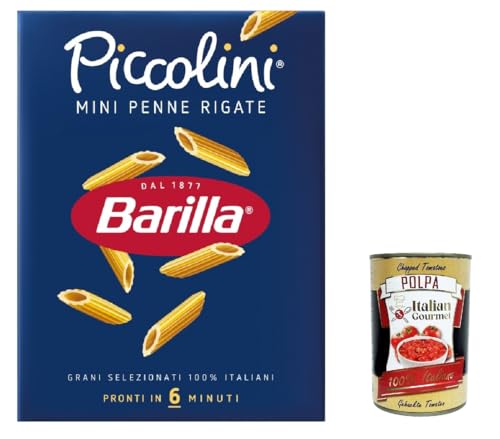 10x Pasta Barilla Mini Penne rigate, 100% italienisch Nudeln 500 g pack + Italian Gourmet polpa 400g von Italian Gourmet E.R.