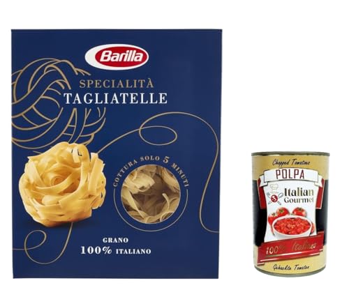 10x Pasta Barilla Specialità Tagliatelle, 100% italienisch Nudeln 500 g pack + Italian Gourmet polpa 400g von Italian Gourmet E.R.