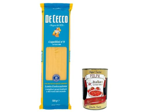 10x Pasta De Cecco 100% Italian Capellini n. 9 Noodles 500 g + Italian Gourmet Polpa 400 g von Italian Gourmet E.R.