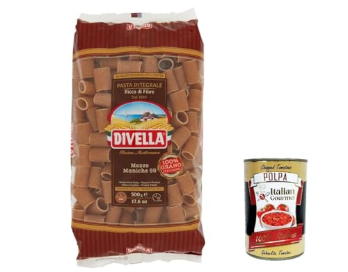 10x Pasta Divella Mezze maniche integrale n.55 Vollkor italienisch Nudeln 500 g + Italian Gourmet polpa 400g von Italian Gourmet E.R.