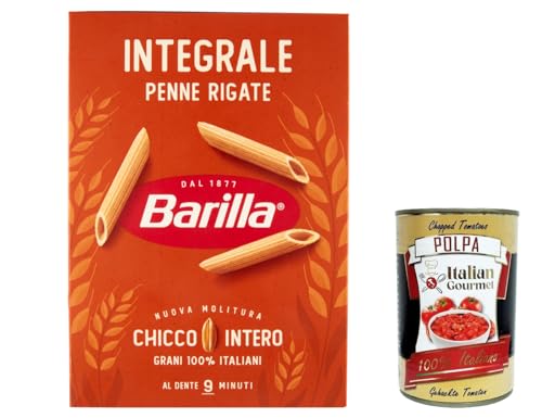 10x Pasta integrale Barilla Penne Rigate Integrali Vollkorn italienisch Nudeln 500 g pack + Italian Gourmet polpa 400g von Italian Gourmet E.R.