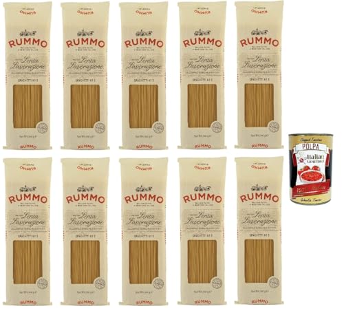 10x Rummo Spaghetti N. 3 Hartweizengrieß Pasta Italienische Nudeln 500g Packung + Italian Gourmet Polpa di Pomodoro 400g Dose von Italian Gourmet E.R.