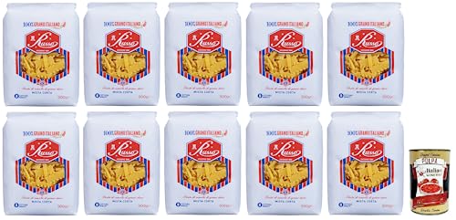 10x Russo Mista Corta N°51 Hartweizengrieß Pasta,100% Italienischer Weizen,500g-Packung + Italian Gourmet Polpa di Pomodoro 400g Dose von Italian Gourmet E.R.