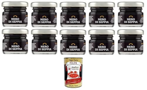 10x SMERALDA Nero di Seppia Tintenfisch-Tinte 20gr + Italian Gourmet polpa 400g von Italian Gourmet E.R.