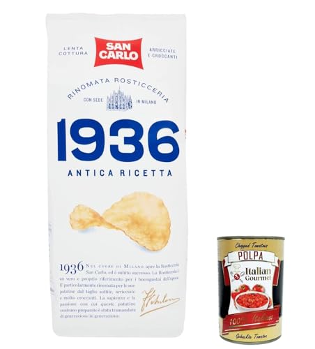 10x San Carlo 1936 Chips Patatine Kartoffelchips gesalzen 150g Kartoffel chips + Italian Gourmet polpa 400g von Italian Gourmet E.R.