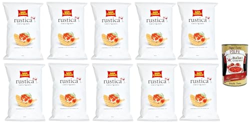 10x San Carlo Rustica Chips Patatine Kartoffelchips gesalzen 190g Kartoffel chips + Italian Gourmet polpa 400g von Italian Gourmet E.R.