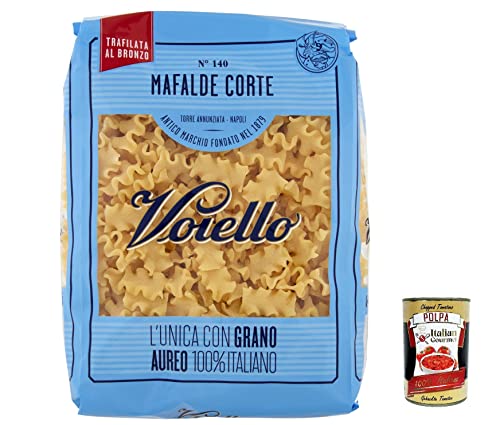 10x Voiello Pasta Mafalda Corta Nudeln 100 % italienische N140 500g + Italian Gourmet Polpa 400g von Italian Gourmet E.R.