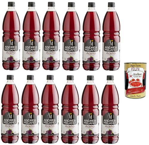 12x ANDREA MILANO Rotweinessig 1lt+ Italian Gourmet polpa 400g von Italian Gourmet E.R.