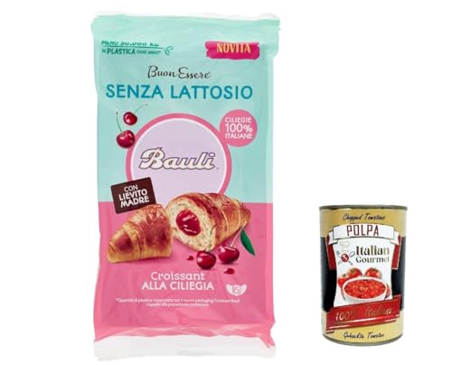 12x Bauli Croissant Buonessere Senza Lattosio Alla Ciliegia, Kirsch croissant laktosefrei 270g + Italian Gourmert polpa 400g von Italian Gourmet E.R.