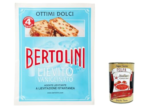 12x Bertolini Lievito vanigliato, Instant-Sauerteig-Vanillehefe, 4 Beutel à 64 g, glutenfrei + Italian Gourmet polpa 400g von Italian Gourmet E.R.