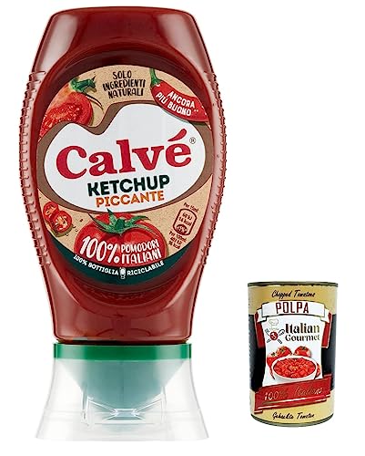 12x Calvé Ketchup Piccante Top Down da 250 ml Würziger Ketchup + Italian Gourmet polpa 400g von Italian Gourmet E.R.