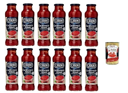 12x Cirio Passata di Pomodoro Verace Tomatensauce aus passierten Tomaten 700g + Italian Gourmet polpa 400g von Italian Gourmet E.R.