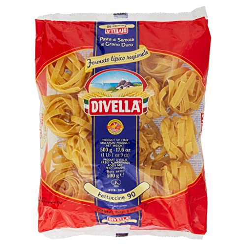 12x Divella Fettuccine N. 90 Hartweizengrieß Pasta Italienische Nudeln 500g Packung + Italian Gourmet Polpa di Pomodoro 400g Dose von Italian Gourmet E.R.