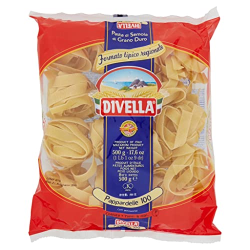 12x Divella Pappardelle N. 100 Hartweizengrieß Pasta Italienische Nudeln 500g Packung + Italian Gourmet Polpa di Pomodoro 400g Dose von Italian Gourmet E.R.