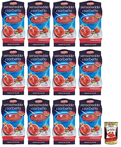 12x Dolfin Sensofreddo,Sorbet mit Granatapfelsaft und Beerensaft,Glutenfrei,Bereit zum Einfrieren,Packung mit ( 2 x 100ml ) + Italian Gourmet Polpa di Pomodoro 400g Dose von Italian Gourmet E.R.