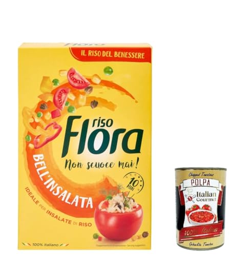 12x Flora Riso Bell'Insalata Ideale per Insalate di Riso, 100 % italienischer Reis, Idealer Reis für Reissalate 1Kg + Italian Gourmet polpa 400g von Italian Gourmet E.R.