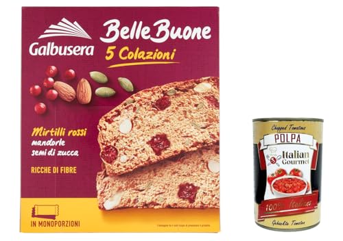 12x Galbusera belle buone Scheiben Mit Preiselbeeren, Mandeln, Kürbiskernen 200g + Italian Gourmet polpa 400g von Italian Gourmet E.R.