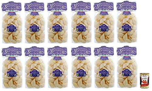 12x Il Vecchio Pastificio di Gragnano Pasta Conchiglioni,Gragnano IGP-Nudeln aus Hartweizengrieß von höchster Qualität 500g + Italian Gourmet Polpa di Pomodoro 400g Dose von Italian Gourmet E.R.