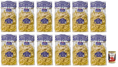 12x Il Vecchio Pastificio di Gragnano Pasta Farfalle,Gragnano IGP-Nudeln aus Hartweizengrieß von höchster Qualität 500g + Italian Gourmet Polpa di Pomodoro 400g Dose von Italian Gourmet E.R.