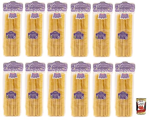 12x Il Vecchio Pastificio di Gragnano Pasta Mafaldine,Gragnano IGP-Nudeln aus Hartweizengrieß von höchster Qualität 500g + Italian Gourmet Polpa di Pomodoro 400g Dose von Italian Gourmet E.R.