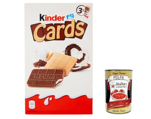 12x Kinder Cards Waffel mit scholokade schoko riegel 3 Stück kekse waffel 76.8 g + Italian Gourmet polpa 400g von Italian Gourmet E.R.