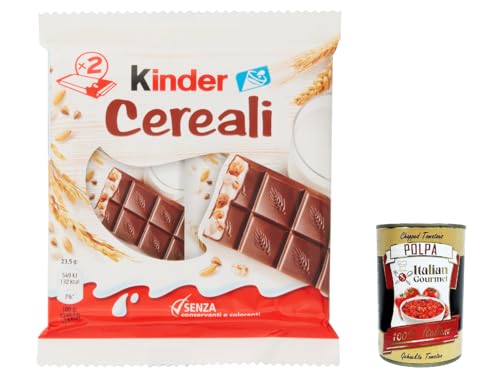 12x Kinder Cereali, Kinder Country Gefüllte Schokolade mit gerösteten Cerealien und Milchcreme Packung mit 2 x 23,5 + Italian Gourmet polpa 400g g von Italian Gourmet E.R.