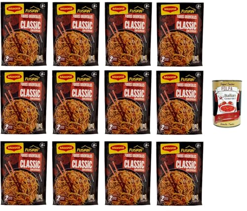 12x MAGGI Fusian Taste Of Classic Noodles Con Spezie (2 Porzioni) 121gr+ Italitan Gourmet polpa 400g von Italian Gourmet E.R.