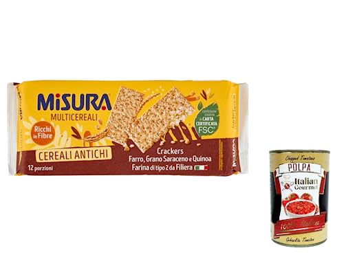 12x Misura Crackers ai Cereali Multigrain Getreide cracker - Dinkel, Buchweizen und Quinoa 350g + Italian Gourmet polpa 400g von Italian Gourmet E.R.