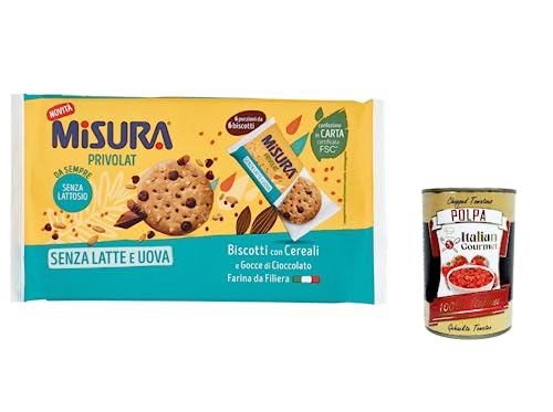 12x Misura Privolat Kekse mit Müsli und Schokoladenstückchen Ohne Milch und Eier Italienisches Mehl, biscuits cookies 280g + Italian Gourmet polpa 400g von Italian Gourmet E.R.