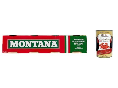 12x Montana carne classica Rindfleisch in Aspik dose 4x90g 100% Italienisch Fleisch + Italian Gourmet polpa 400g von Italian Gourmet E.R.