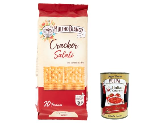 12x Mulino Bianco Barilla Crackers Cracker salati Salzgebäck gesalzen 500g, herzhafter Snack kekse aus Italien + Italian Gourmet polpa 400g von Italian Gourmet E.R.