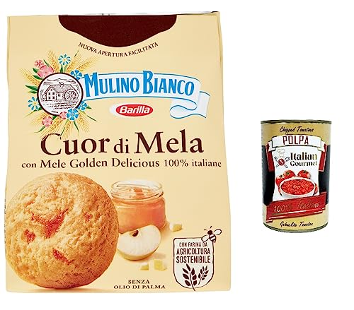 12x Mulino Bianco Cuor di Mela Kekse mit 100 % italienischen Äpfeln kuichen biscuits 300 g + Italian gourmet polpa 400g von Italian Gourmet E.R.