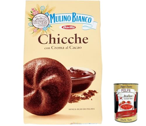 12x Mulino Bianco Kekse mit Schokolade Kakao Chicche di cacao, cookies cocoa Kuchen 200g + Italian Gourmet polpa 400g von Italian Gourmet E.R.