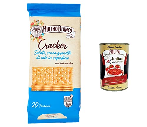 12x Mulino Bianco ungesalzene Cracker mit nachhaltigem Mehl 500 g + Italian gourmet polpa 400g von Italian Gourmet E.R.