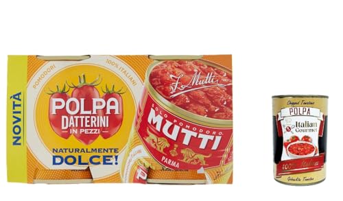 12x Mutti Polpa Datterini natürlich süß Tomaten (300gr x 2), Datterini Tomatenpulpe Tomaten sauce 100% Italienisch + Italian Gourmet polpa 400g von Italian Gourmet E.R.