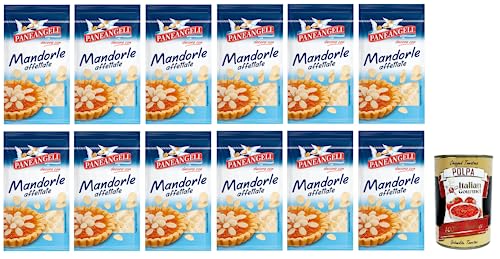 12x Paneangeli Mandorle affettate,Gebrauchsfertige Mandelscheiben,ideal zum Anreichern und Dekorieren süßer und herzhafter Zubereitungen,50g + Italian Gourmet Polpa di Pomodoro 400g Dose von Italian Gourmet E.R.